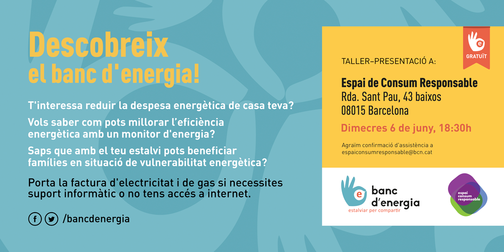 Taller-presentació banc d'energia, 6 muny Espai de Consum Responsable